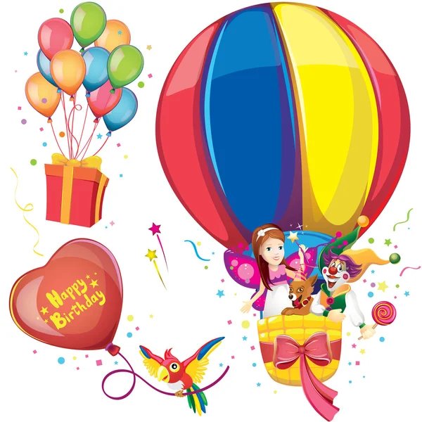 Birthday balloons set — Stock Vector