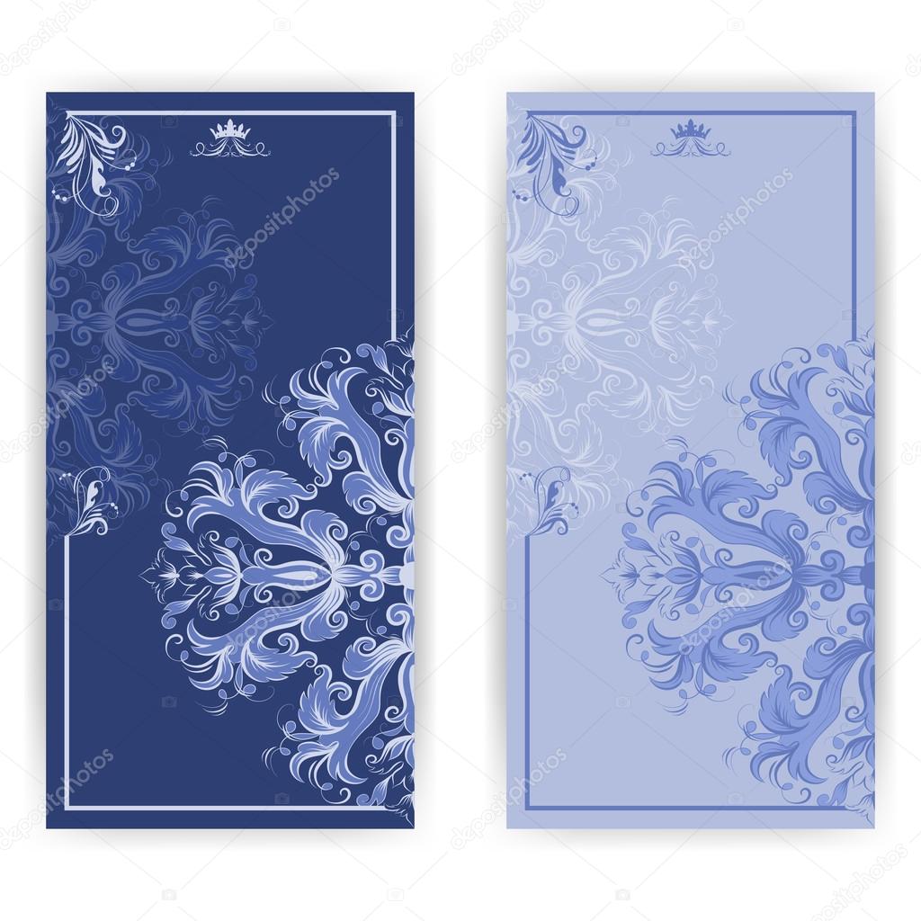 Damask vintage invitation with elegant pattern