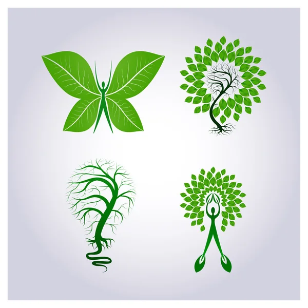 Vector logo set environmental protection — Stock Vector