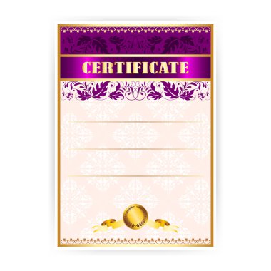 vektör vintage sertifika ile bir defne çelengi
