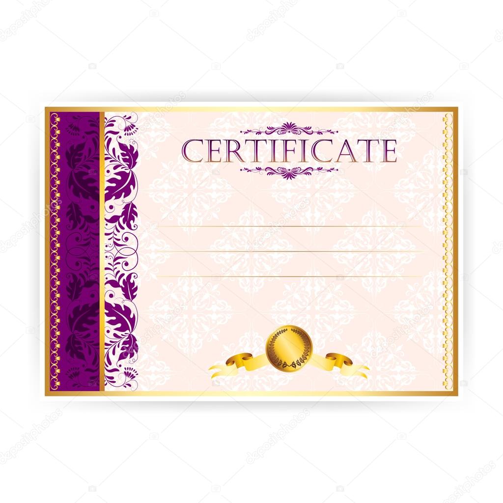 Horizontal certificate with a laurel wreath