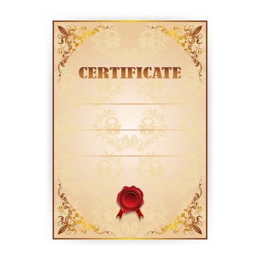 vektör altın sertifika ile bir defne çelengi