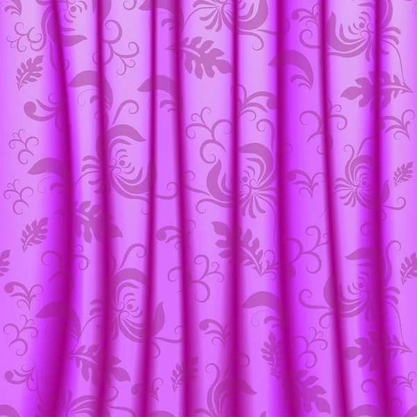 Vorhang mit Falten und feuchten Ornamenten — Stockvektor