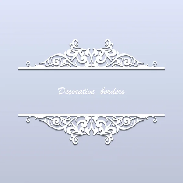 Vector papier grenzen met kant ornament — Stockvector