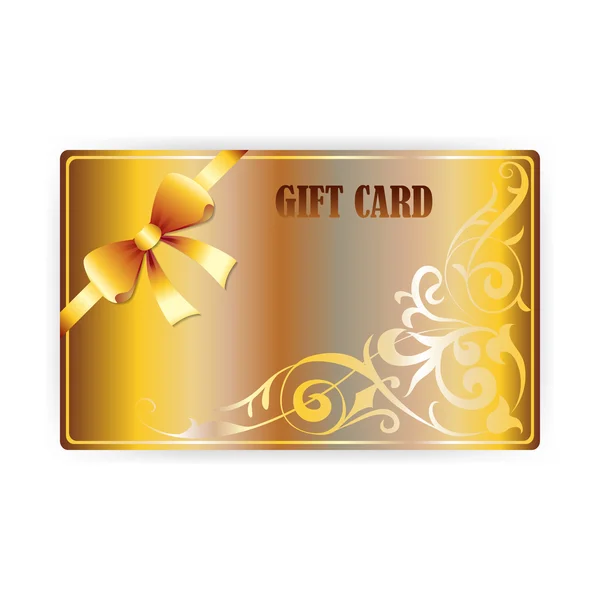 Vector gold gift coupon, gift card — Stock Vector