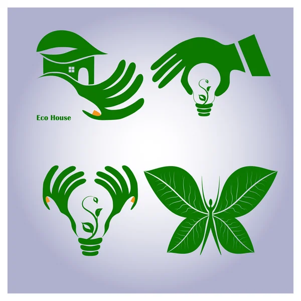 Vector conjunto de iconos de ecología — Vector de stock