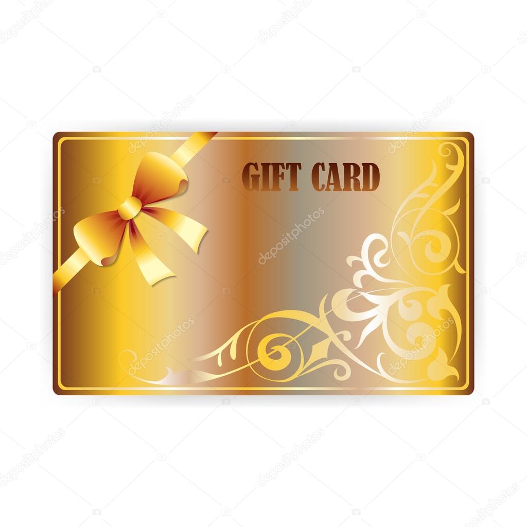 Vector gold gift coupon, gift card