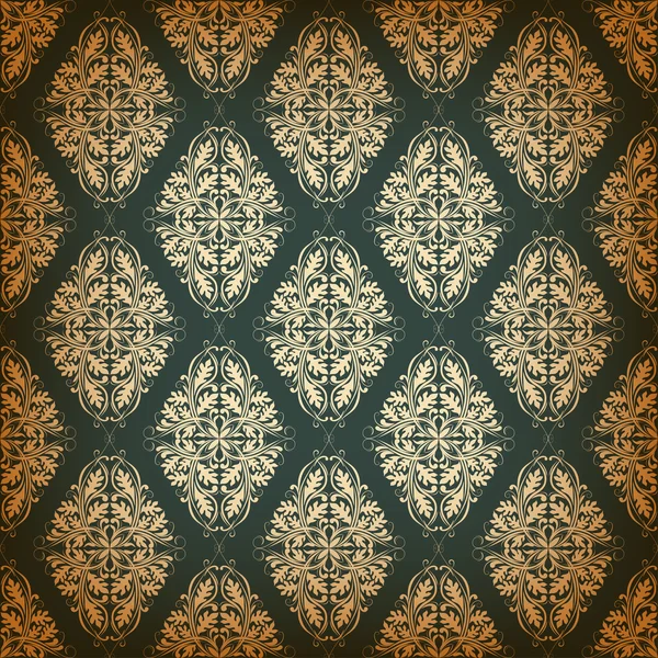 ダマスク織の要素とのシームレスなパターン — ストックベクタ