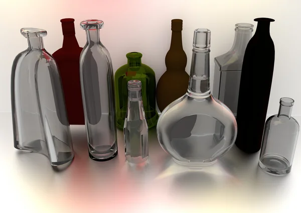 Bottles on gray — Stock Photo, Image