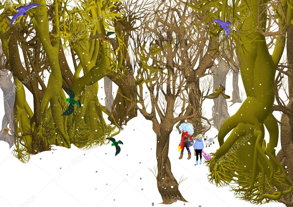 fairy tale forest in winter
