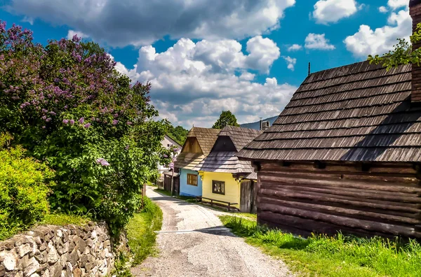 Street in the Vlkolinec village,Slovakia — Stock Photo, Image