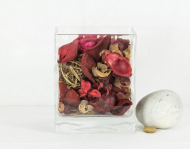 izole dekoratif kuru içinde Vazoda Çiçekler