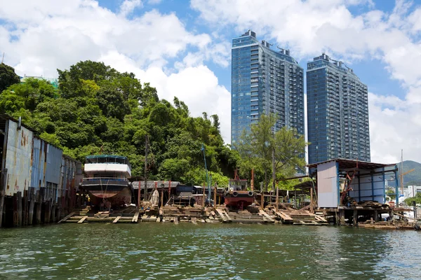 Hong Kong, traditional junks in the Aberdeen — Stock Photo, Image