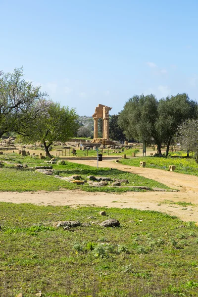 Alter griechischer Tempel der Dioskuren — Stockfoto