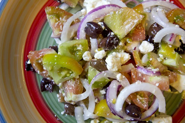 Gresk salat på keramisk plate – stockfoto