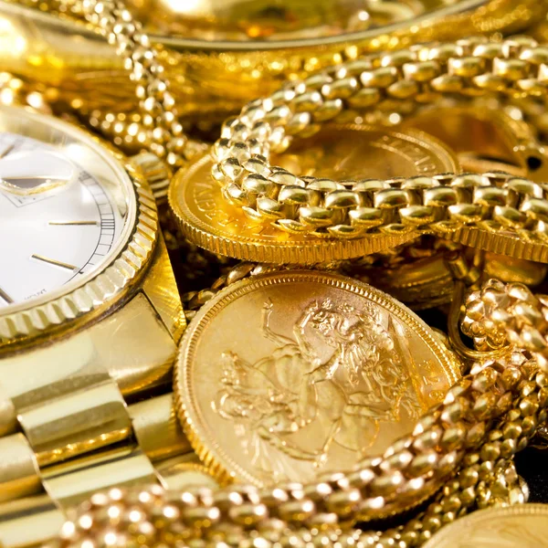 Smycken, guld, — Stockfoto