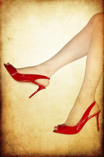 Perfect female legs wearing high heels — Stock Photo, Image