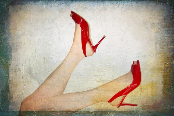 Perfect female legs wearing high heels — Stock Photo, Image