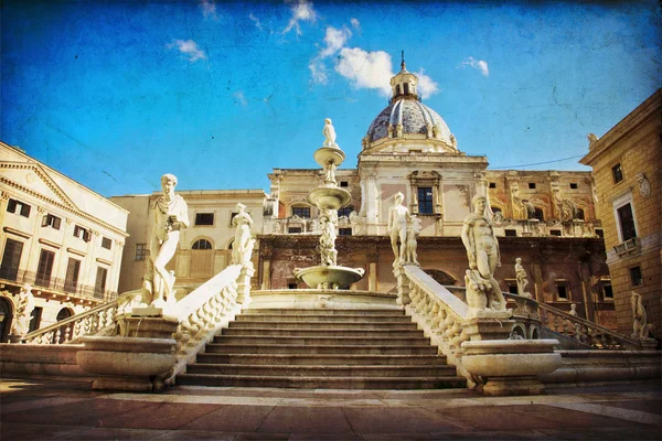 Palermo, Piazza Pretoria — Stock fotografie