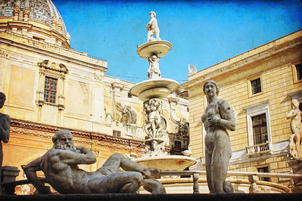 Palermo, Piazza Pretoria — Foto de Stock