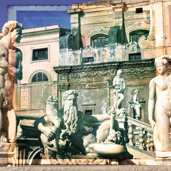 Palermo, Piazza Pretoria — Zdjęcie stockowe