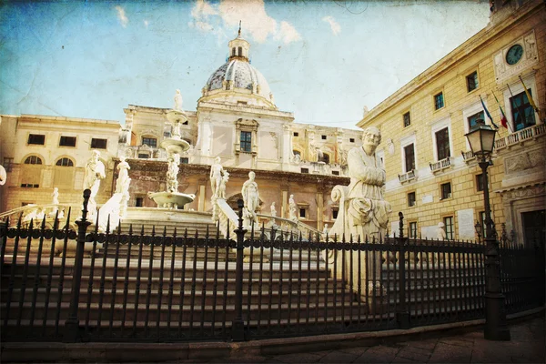 Palermo, Piazza Pretoria — Zdjęcie stockowe