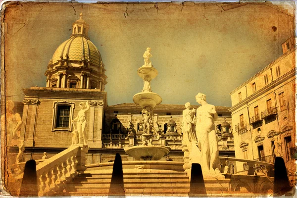 Palermo, Piazza Pretoria — Fotografia de Stock