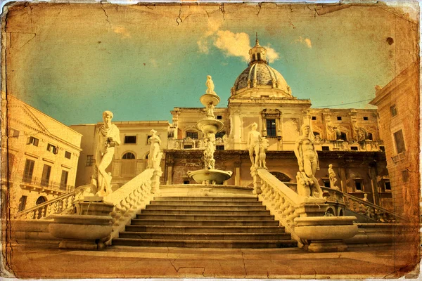 Palermo, Piazza Pretoria — Fotografia de Stock