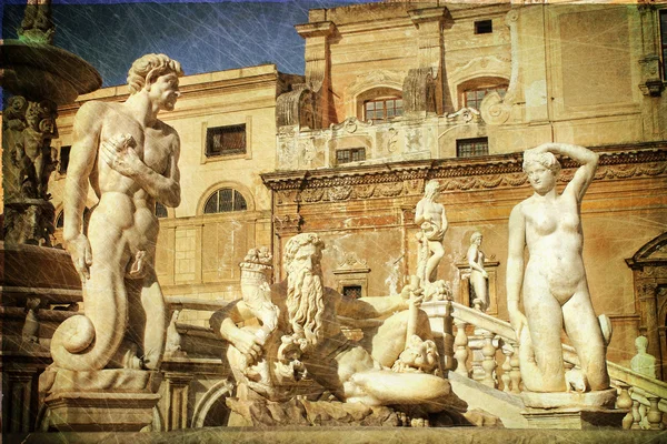 Palermo, Piazza Pretoria — Stock fotografie