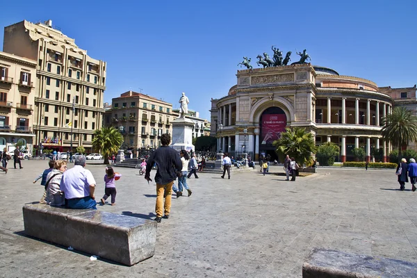 Palermo, Teatro Politeama — Foto de Stock