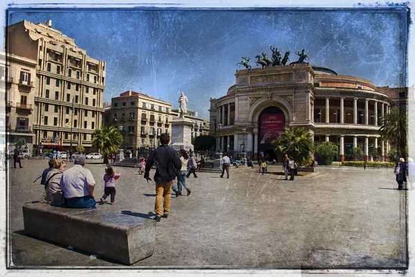 Palermo, Teatro Politeama — Zdjęcie stockowe