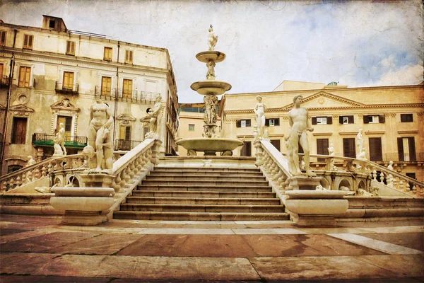 Palermo, Piazza Pretoria — Fotografia de Stock