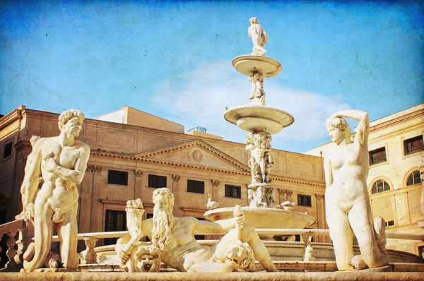 Palermo, Piazza Pretoria — Stockfoto