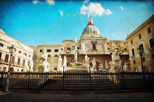 Palermo, Piazza Pretoria — Fotografia de Stock