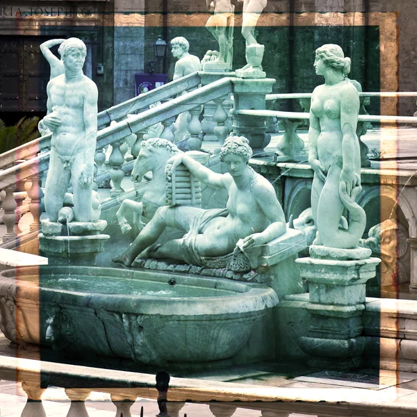 Palermo, Piazza Pretoria — Stock fotografie