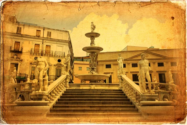 Palermo, Piazza Pretoria — Stockfoto