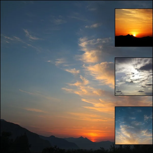 Закат и восход солнца — стоковое фото
