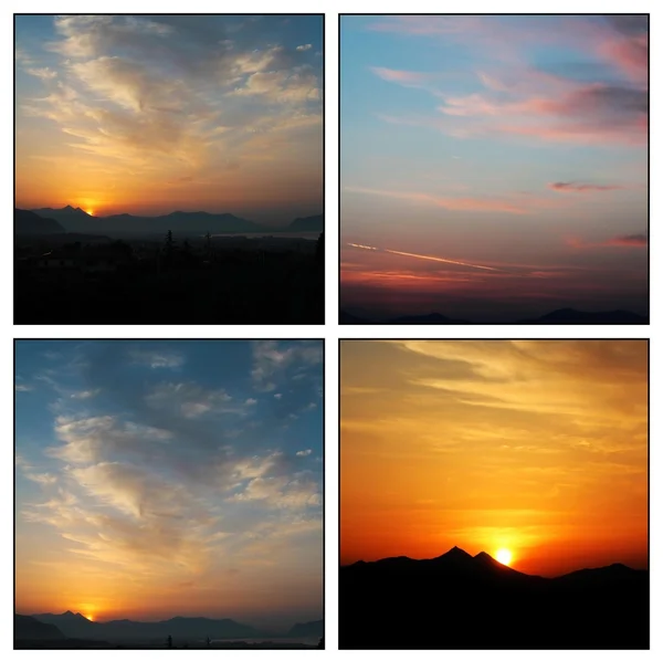 Закат и восход солнца — стоковое фото