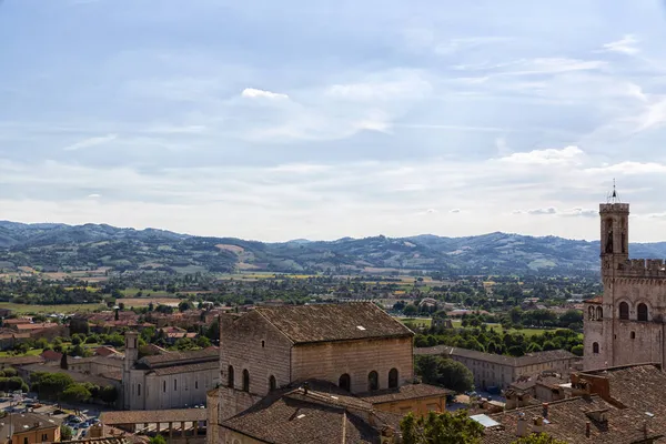Panoramic View Ancient City Gubbio Medieval City Umbria Center Italy — Stock Photo, Image