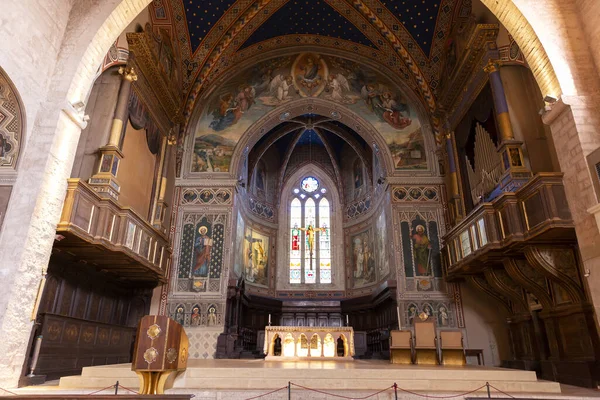 View Interior Cathedral Gubbio Medieval City Umbria Central Italy — Stock Photo, Image