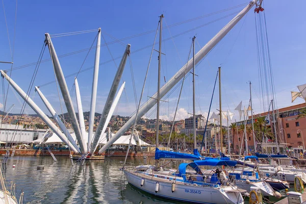 Belle Vue Sur Ancien Port Gênes Une Ville Ligurie — Photo