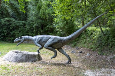 BUSSOLENGO, ITALY, 2019 July 20: lifesize reconstruction of a giant dinosaur in the Natura Viva Park, Bussolengo, Italy.