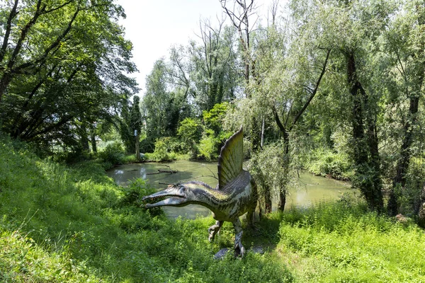 Bussolengo Italy 2019 July Lifesize Reconstruction Giant Dinosaur Natura Viva — Stock Fotó