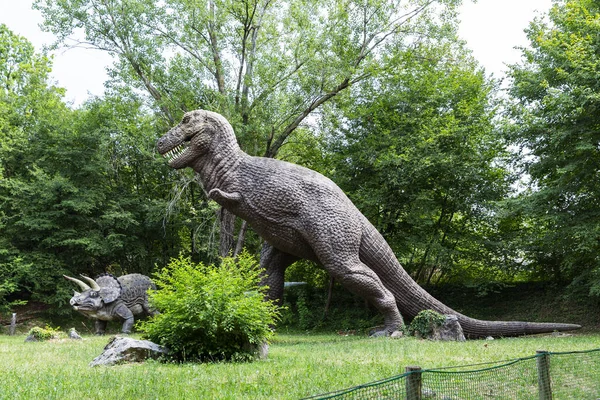 Bussolengo Italy 2019 July Lifesize Reconstruction Giant Dinosaur Natura Viva — Stock Photo, Image