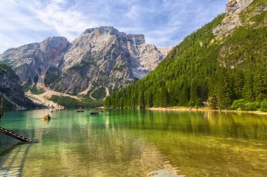 Beautiful view of Lake Braies in the province of Bolzano, South Tyrol