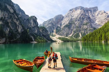 Beautiful view of Lake Braies in the province of Bolzano, South Tyrol