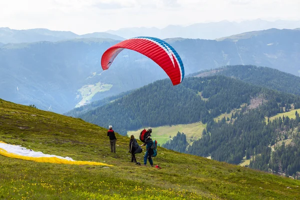 Gyönyörű Kilátás Nyílik Kronplatz Plan Corones Hegyvonulattal Háttérben Olaszország — Stock Fotó