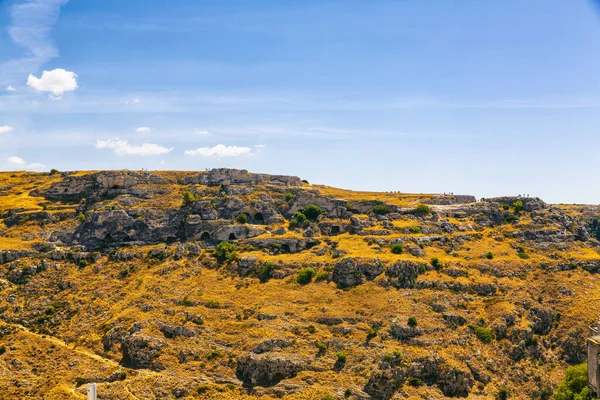 Schöne Aussicht Auf Matera Stadt Der Basilikata Unesco Weltkulturerbe — Stockfoto