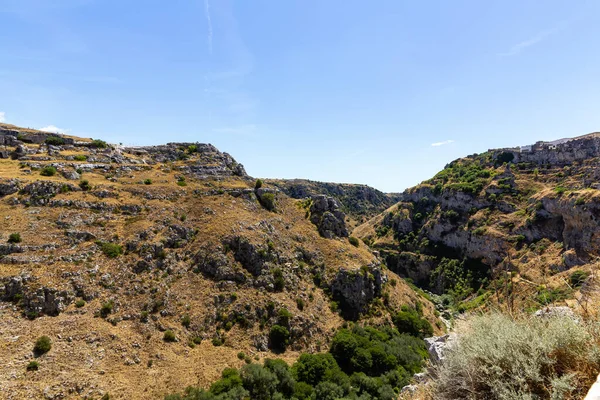 Schöne Aussicht Auf Matera Stadt Der Basilikata Unesco Weltkulturerbe — Stockfoto