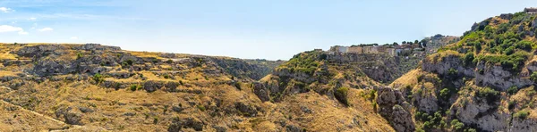 Matera Nın Güzel Manzarası Basilicata Şehri Unesco Mirası — Stok fotoğraf